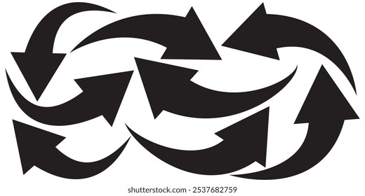 Conjunto de Vector de icono de flecha de curva larga. conjunto de flecha de curva larga negra para diseño App y ui. Vector de icono de flecha larga hacia arriba. conjunto de flecha de curva .
