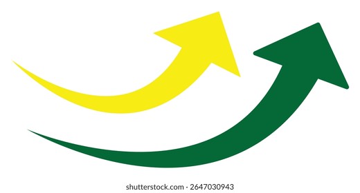 Long curve arrow isolated on white background. Solid long arrow pointing to the right.