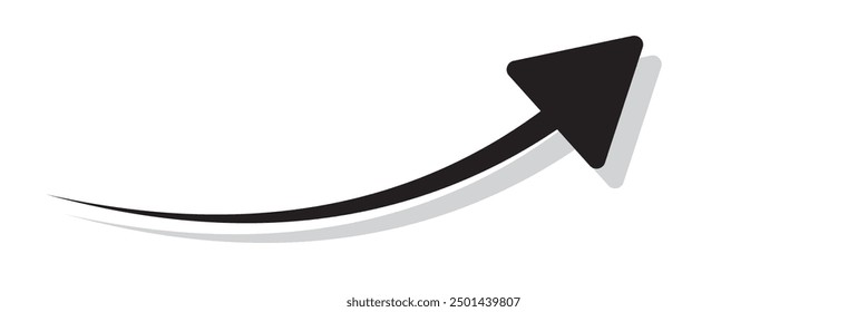 Long curve arrow set on a white background