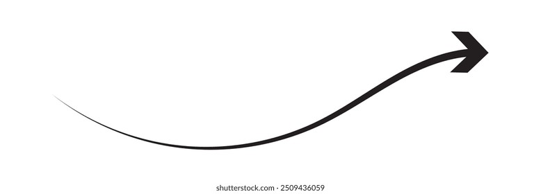 ilustração de ícone de vetor de seta de curva longa