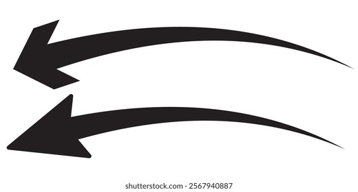 long curve arrow vector icon illustration