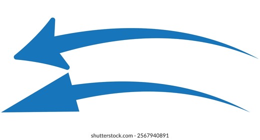 long curve arrow vector icon illustration