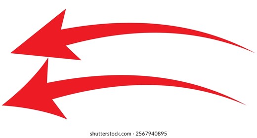 long curve arrow vector icon illustration