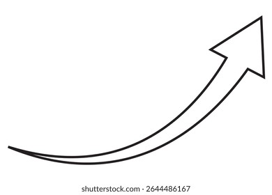 long curve arrow vector icon illustration