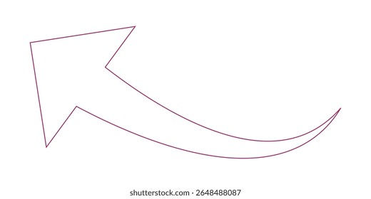 long curve arrow vector icon illustration