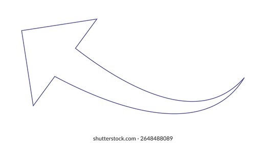 long curve arrow vector icon illustration