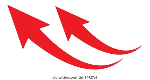 long curve arrow vector icon illustration