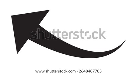 long curve arrow vector icon illustration