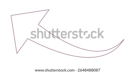long curve arrow vector icon illustration