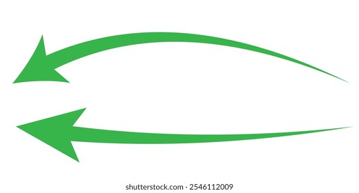 long curve arrow vector set illustration