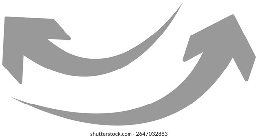 Long curve arrows icon. eps 10