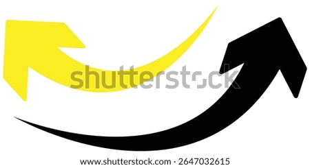 Long curve arrows icon. eps 10