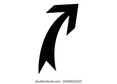 long curved arrow icon, long curve and wave arrow icon.