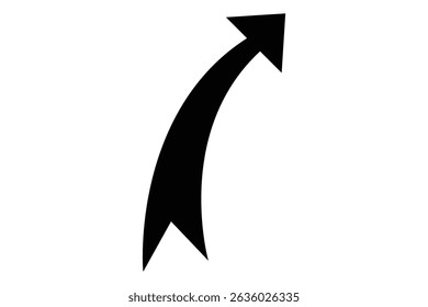 long curved arrow icon, long curve and wave arrow icon.