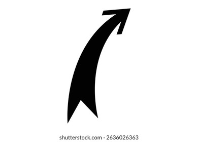long curved arrow icon, long curve and wave arrow icon.