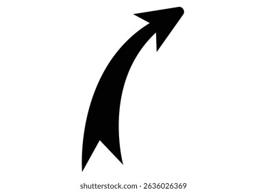 long curved arrow icon, long curve and wave arrow icon.
