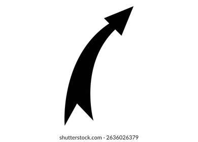 long curved arrow icon, long curve and wave arrow icon.