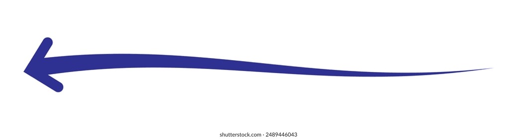 Long curved arrow icon. long arrow vector. flat style Arrow symbol.  vector illustration.