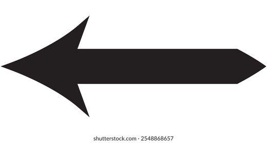 Long curved arrow icon vector. Black long arrow vector. flat style Arrow symbol. Black silhouette of an arrow on a white background. vector illustration. 333