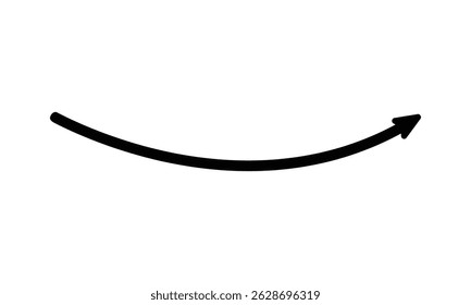 Long curved arrow icon vector. Blue long arrow vector. Long arrows icon. Long curved hand drawn arrow.  Vector Illustration .EPS 10 .