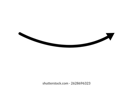 Long curved arrow icon vector. Blue long arrow vector. Long arrows icon. Long curved hand drawn arrow.  Vector Illustration .EPS 10 .