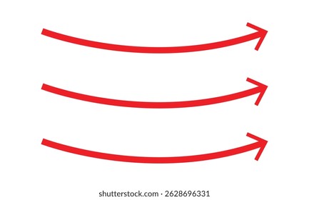 Long curved arrow icon vector. Blue long arrow vector. Long arrows icon. Long curved hand drawn arrow.  Vector Illustration .EPS 10 .