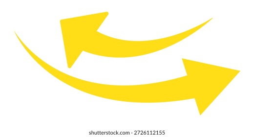 Vetor de ícone de seta longa curva. Vetor de seta longa vermelha. Símbolo de seta de estilo plano. Silhueta vermelha da seta longa isolada no fundo branco. ilustração vetorial no fundo transparente