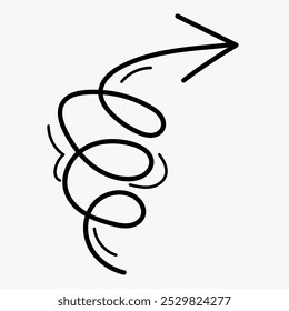 Long curved arrow icon. Arrow or web design.