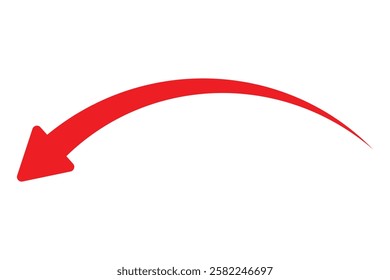 long curved arrow vector icon. double side left and right silhouette curved Horizontal long arrow icon. flat style long arrow curved vector illustration.