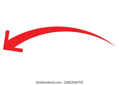 long curved arrow vector icon. double side left and right silhouette curved Horizontal long arrow icon. flat style long arrow curved vector illustration.