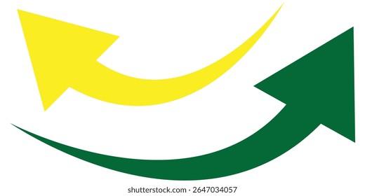 Largas flechas curvas. Iconos de estilo plano. eps 10