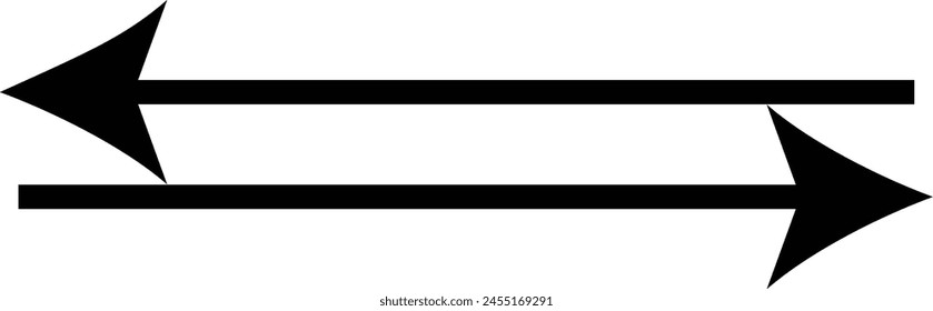 Long and curved arrows. A set of  arrows pointing up left and up. Trendy black arrows in a flat style eps 10.