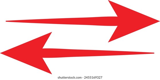 Long and curved arrows. A set of  arrows pointing up left and up. Trendy black arrows in a flat style eps 10.