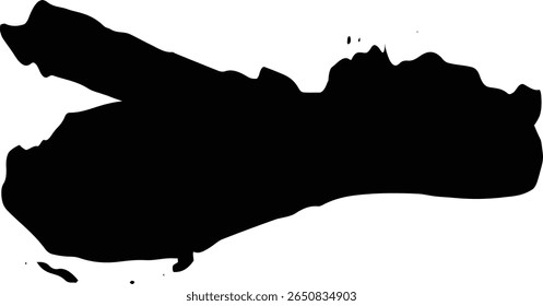 Long curved black brush stroke illustration. Abstract hand-drawn ink swoosh with a dynamic shape.