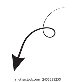 Long curved hand drawn arrow vector11