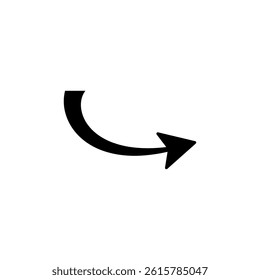 Long curved semi circle arrow. Vector illustration.