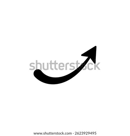 Long curved semi circle arrow. Vector illustration.