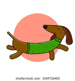 Long dachshund character. An isolated dog for your design.