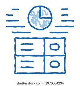 long data storage sketch icon vector. Hand drawn blue doodle line art long data storage sign. isolated symbol illustration