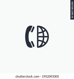 Long distance call, premium quality flat icon. Vector logo concept for web graphics, EPS 10