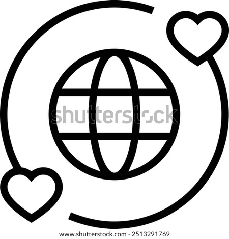 long distance icon. Thin linear style design isolated on white background