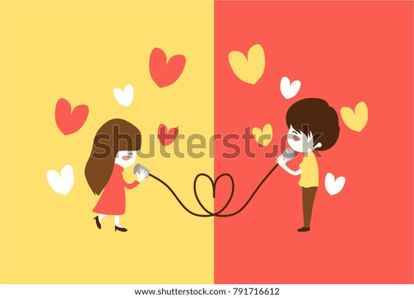 Long Distance Relationship Illustration Cute Man Stock Vector Royalty Free 791716612