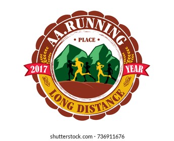 Long Distance Running Logo Design Template