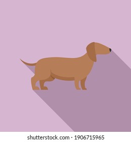 Long dog icon. Flat illustration of long dog vector icon for web design