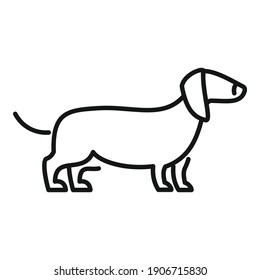 Lange Hunde-Ikone. Outline-langer Hund, Vektorsymbol für Webdesign einzeln auf weißem Hintergrund