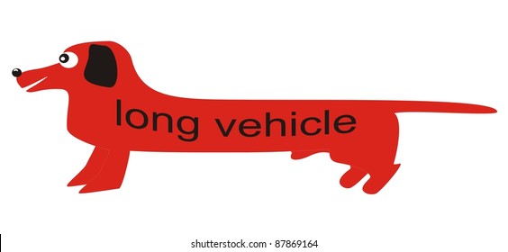 long dog, vector icon, humorous illustration