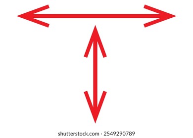 Long double arrow. Vector drawing with size. Illustration on white background.