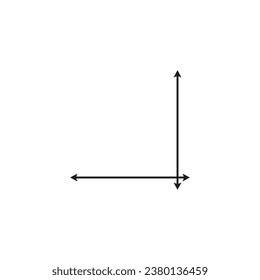 Larga longitud de altura de las flechas de doble extremo. Flechas cruzadas rectas de doble lado. Ángulo recto 90 grados.