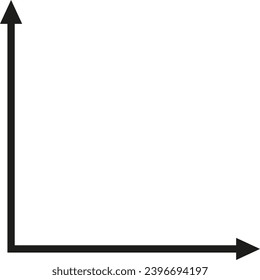 Long double ended corner arrow. Right angle 90 degrees. Dual sided arrow. 