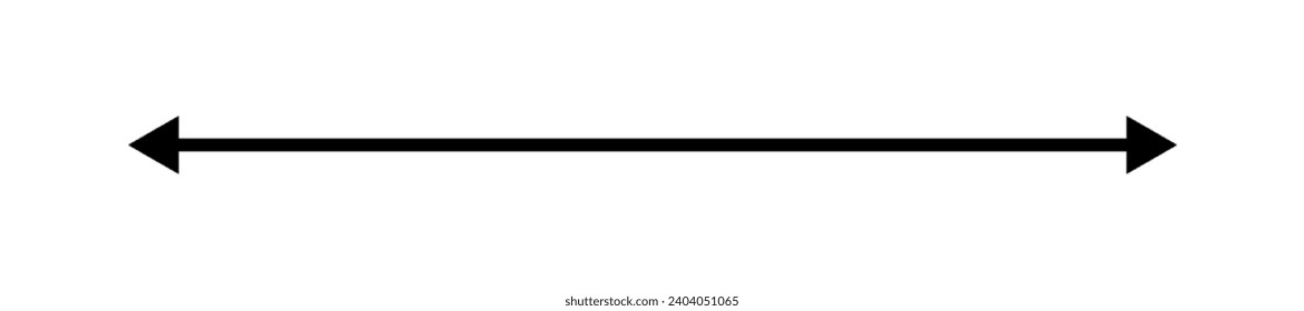 Long double straight black arrow. Direction indicator up, down or right, left. Isolated vector illustration on white background.